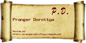 Pranger Dorottya névjegykártya